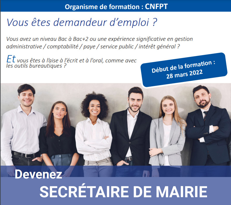 Formation Cnfpt 2023 Calendrier Réunion D'information Sur La Formation Secrétaire De Mairie Ouverte Au  Demandeurs D'emploi - Site Du Cdg De La Lozère